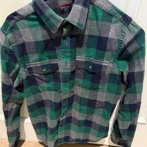 Uniqlo Green and Black Plaid Shirt